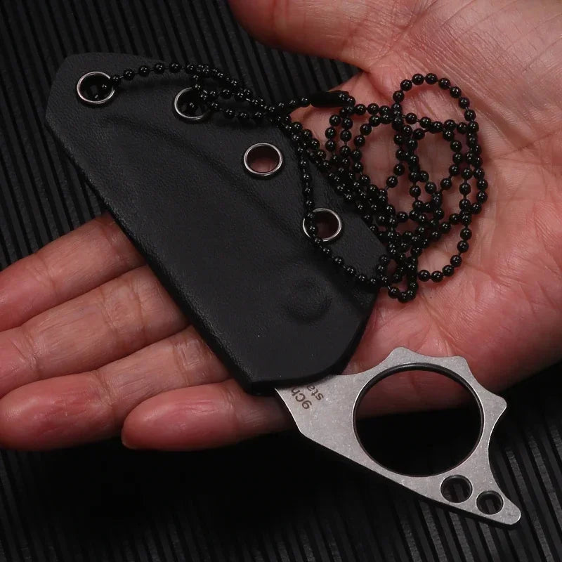 2024 New fashion Knife Pocket Straight Thumb Knife Necklace Survival Outdoor