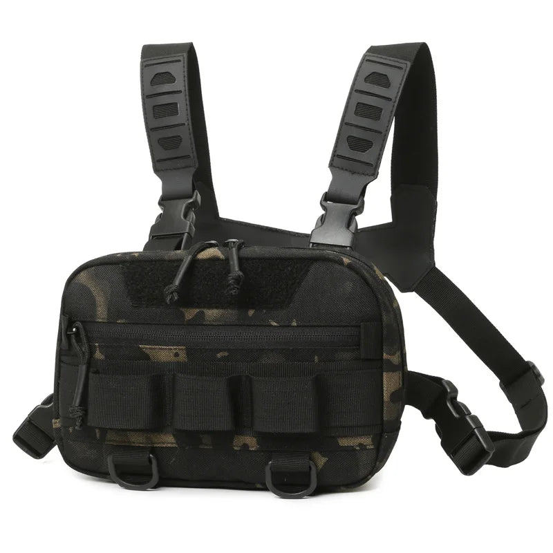 Tactical Chest Vest Bag Backpack Front Rig Pouch  Lure Travel Fanny Pack