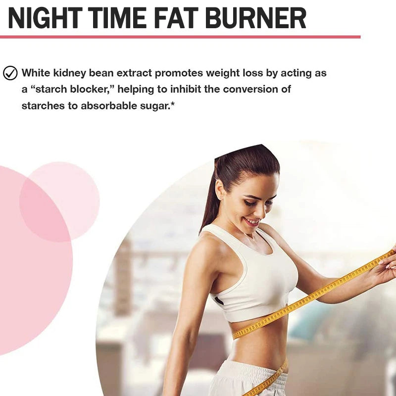 Night Time Fat Burner Supplement To Reduce Belly Fat - Helps Metabolic Cleansing, Sleep Aid Appetite Suppressant