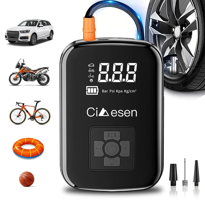 1pc Car Wireless Air Pump 150PSI Portable Electric Tire Inflation For Car Bicycle Motorcycle