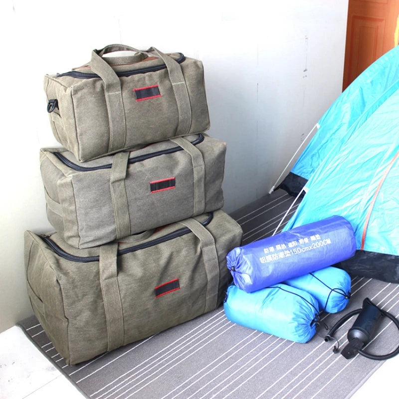 40L 60L 120L Canvas Hiking Climbing Bag Large Capacity Carrying Luggage Bag