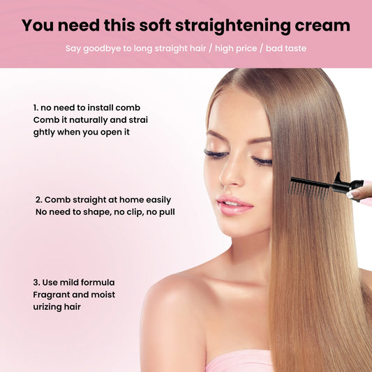 150ml Straightening Hair Care Cream With Hair Comb Straightening Cream for Smooth and Nourishing  Dry Hair