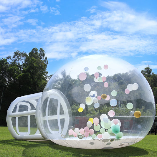 Inflatable 3M 10FT PVC Bubble House Inflatable Chlidren Toys Outdoor Commerical Castle With 750W Air Blower 100 balloons