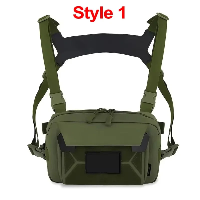 Tactical Chest Vest Bag Backpack Front Rig Pouch  Lure Travel Fanny Pack