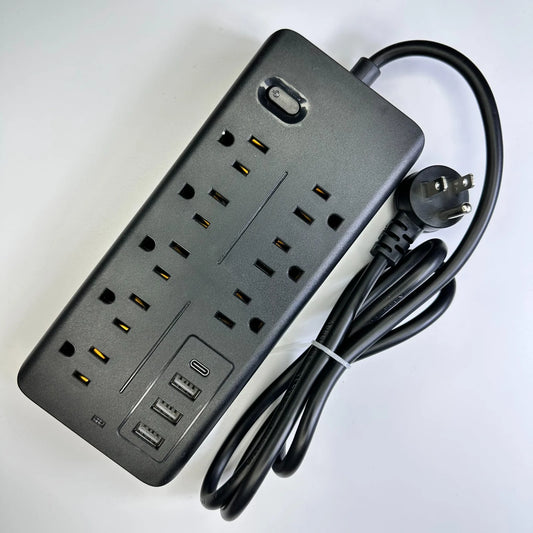 US Outlets 12 in 1 Power Strip Multitap Socket with Master Control Switch AC Extension Cord