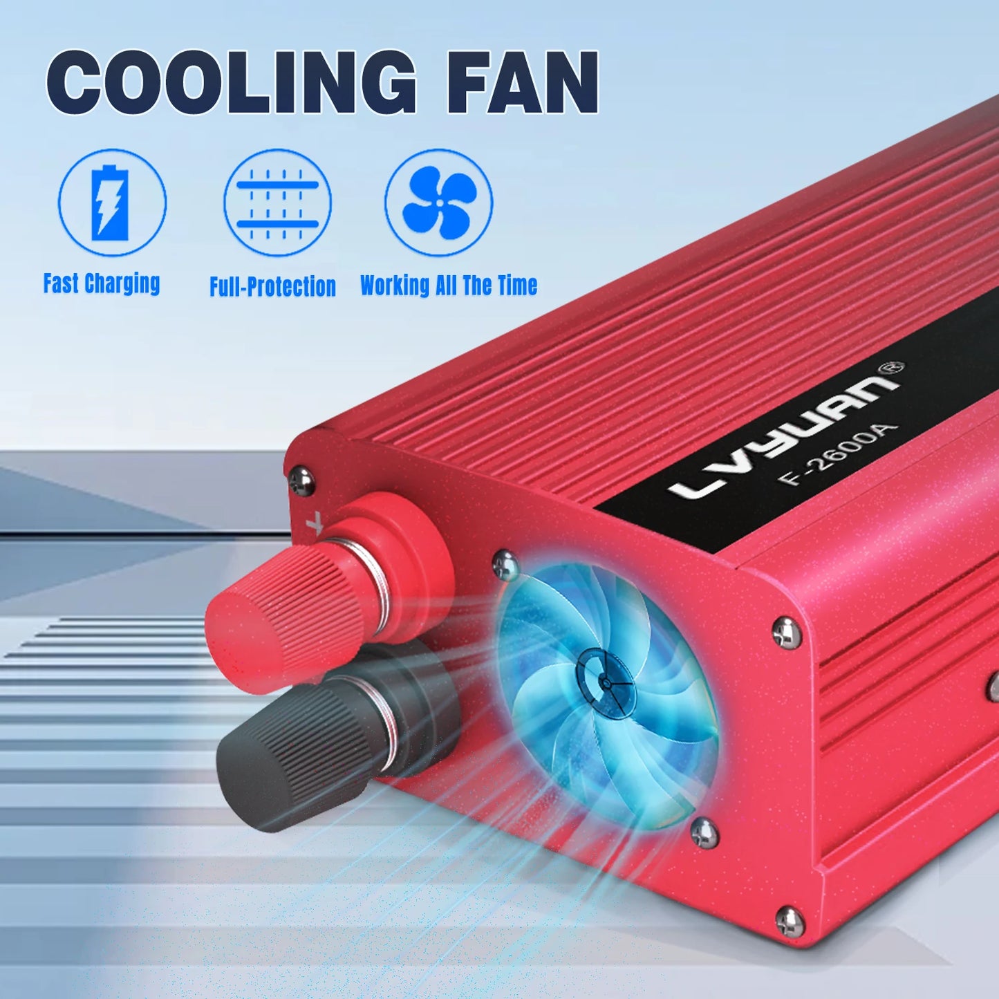 AC110V Power Inverter DC/AC 12V to 120V Car Inversor Socket 60Hz Outdoor Battery Adapter