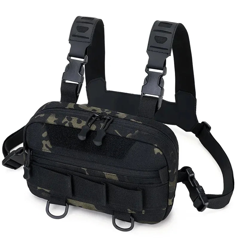 Tactical Chest Vest Bag Backpack Front Rig Pouch  Lure Travel Fanny Pack