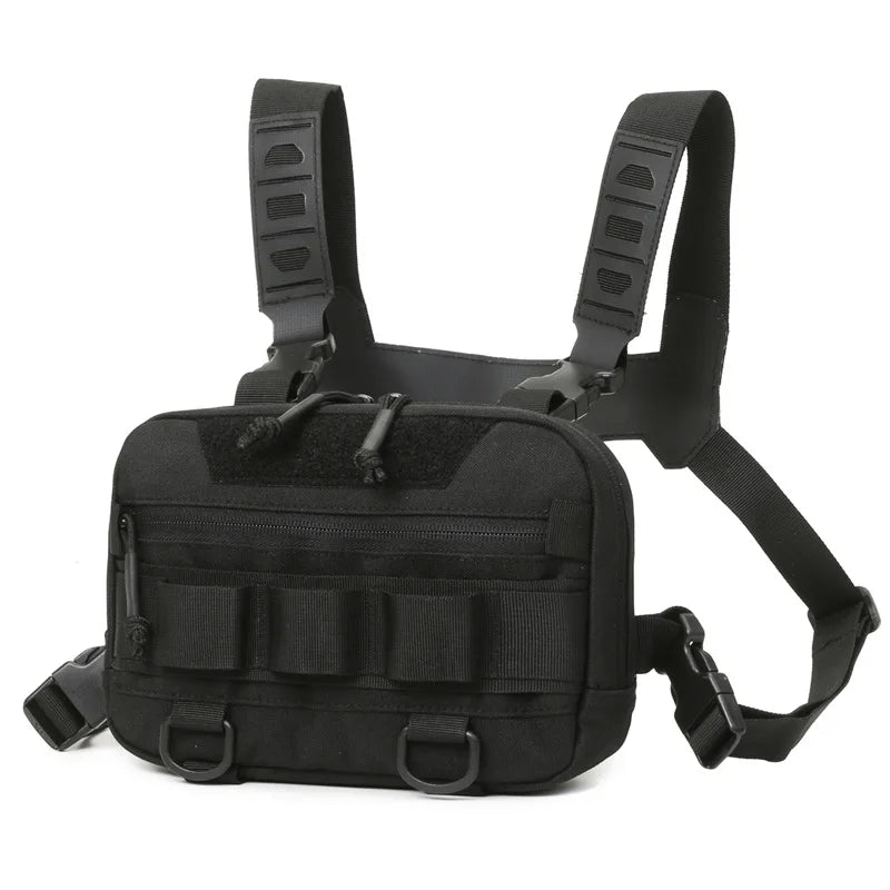 Tactical Chest Vest Bag Backpack Front Rig Pouch  Lure Travel Fanny Pack