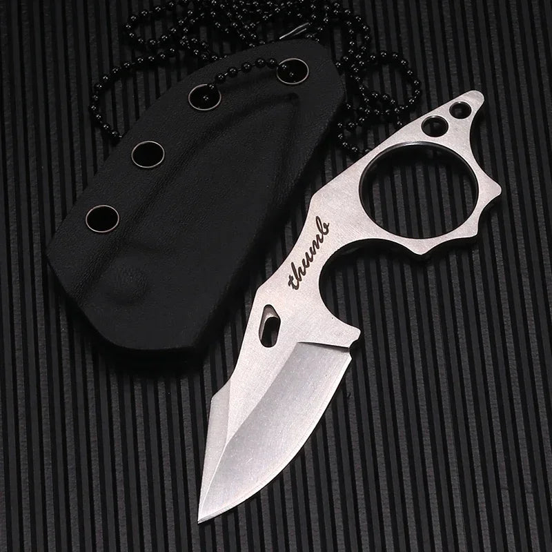 2024 New fashion Knife Pocket Straight Thumb Knife Necklace Survival Outdoor
