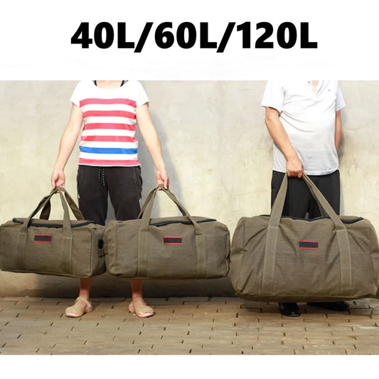 40L 60L 120L Canvas Hiking Climbing Bag Large Capacity Carrying Luggage Bag