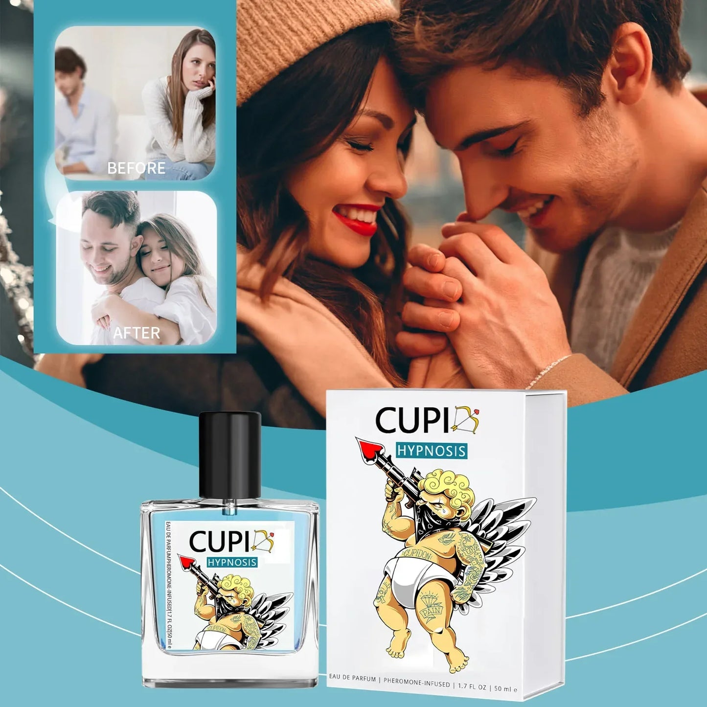 50ML Cupid Hypnosis Perfume Long Lasting Pheromone light Fragrance Perfume Cologne for Men and Women