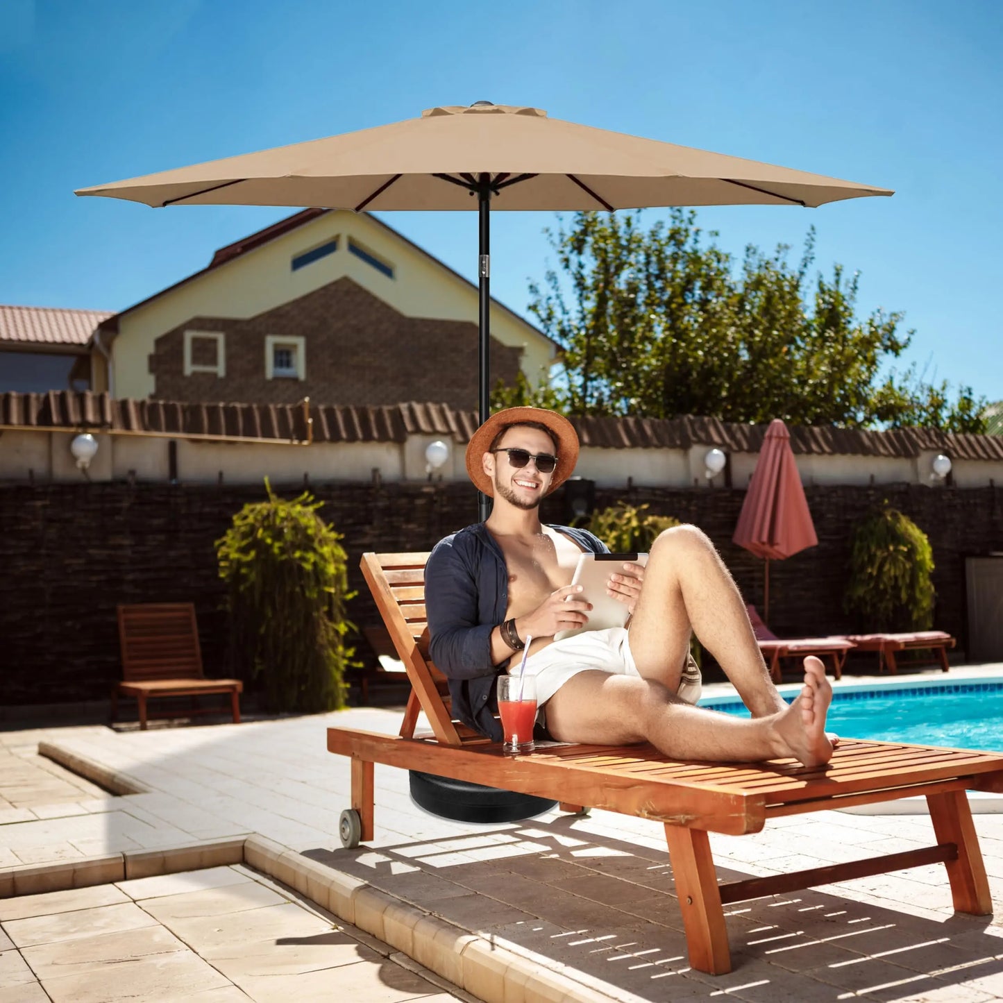 9' Outdoor Patio Umbrella, Market Table Umbrella