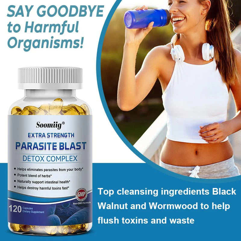 Parasite Detox Gut Health Supplement Supports Digestion and Detoxification Reduces Bloating Boosts Immunity 120 Capsules