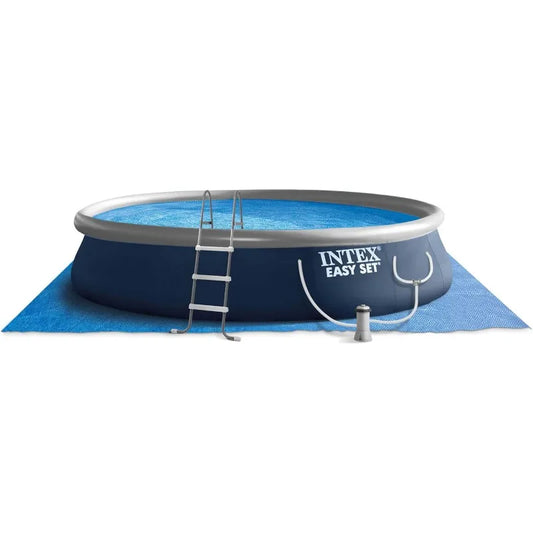 INTEX Inflatable Above-Ground Swimming Pool, Easy Set 15ft x 48in w/ Filter Pump & Ladder