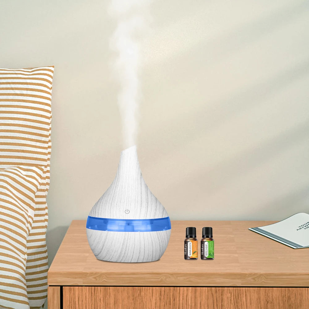 300ml USB Essential Oil Diffusers Ultrasonic Air Humidifier with 7-Color LED lights Cool Mist Maker