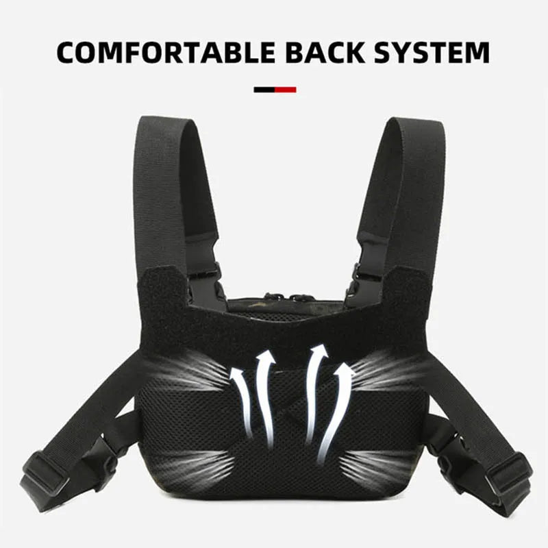Tactical Chest Vest Bag Backpack Front Rig Pouch  Lure Travel Fanny Pack