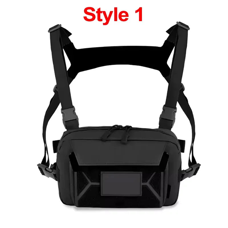 Tactical Chest Vest Bag Backpack Front Rig Pouch  Lure Travel Fanny Pack