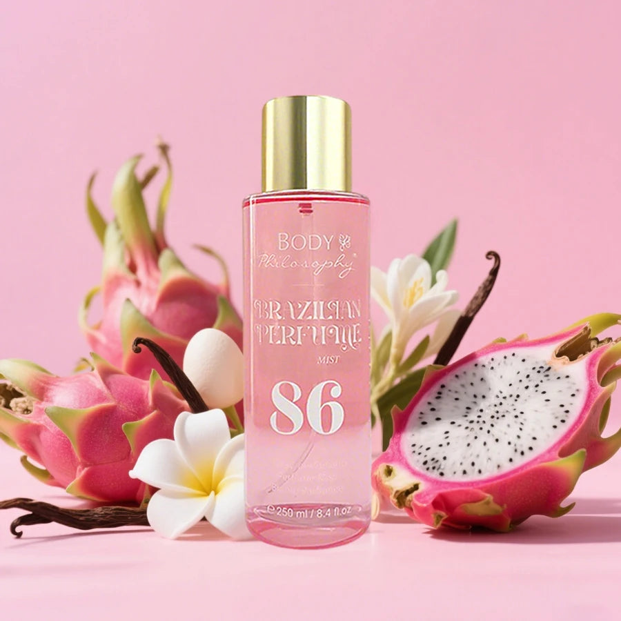 Women's Brazilian Perfume, 250ml Body & Hair Mist, Vanilla Uplifting Fragrance, Long Lasting Floral Fruity Gourmand Scent Spray