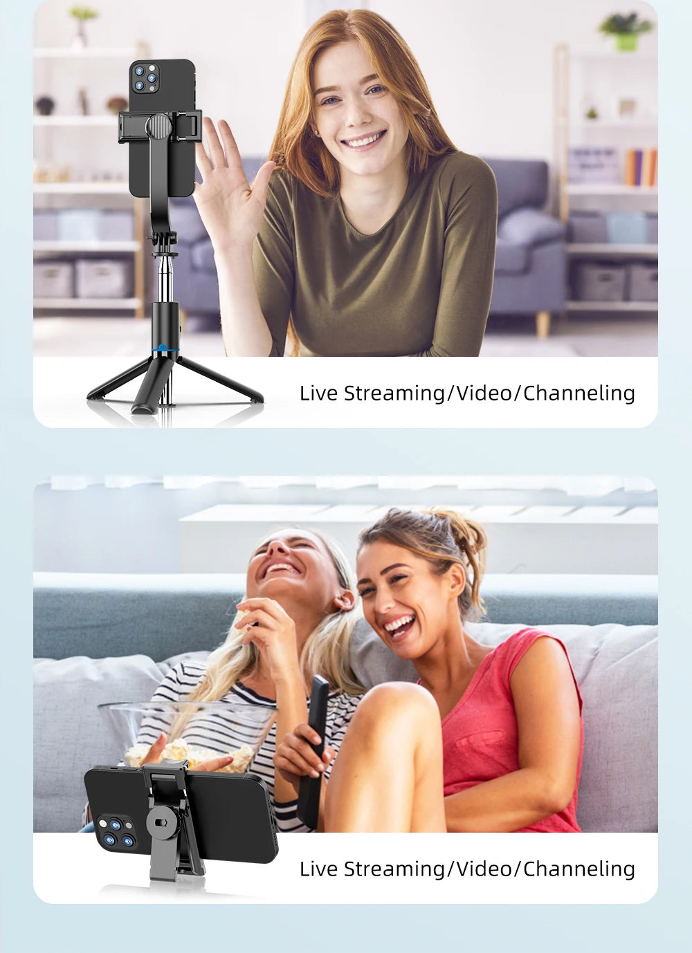W&O C01 Telescopic Selfie Stick Tripod Monopod Stand Mobile Phone Support Wireless Gimbal Stabilizer Holder