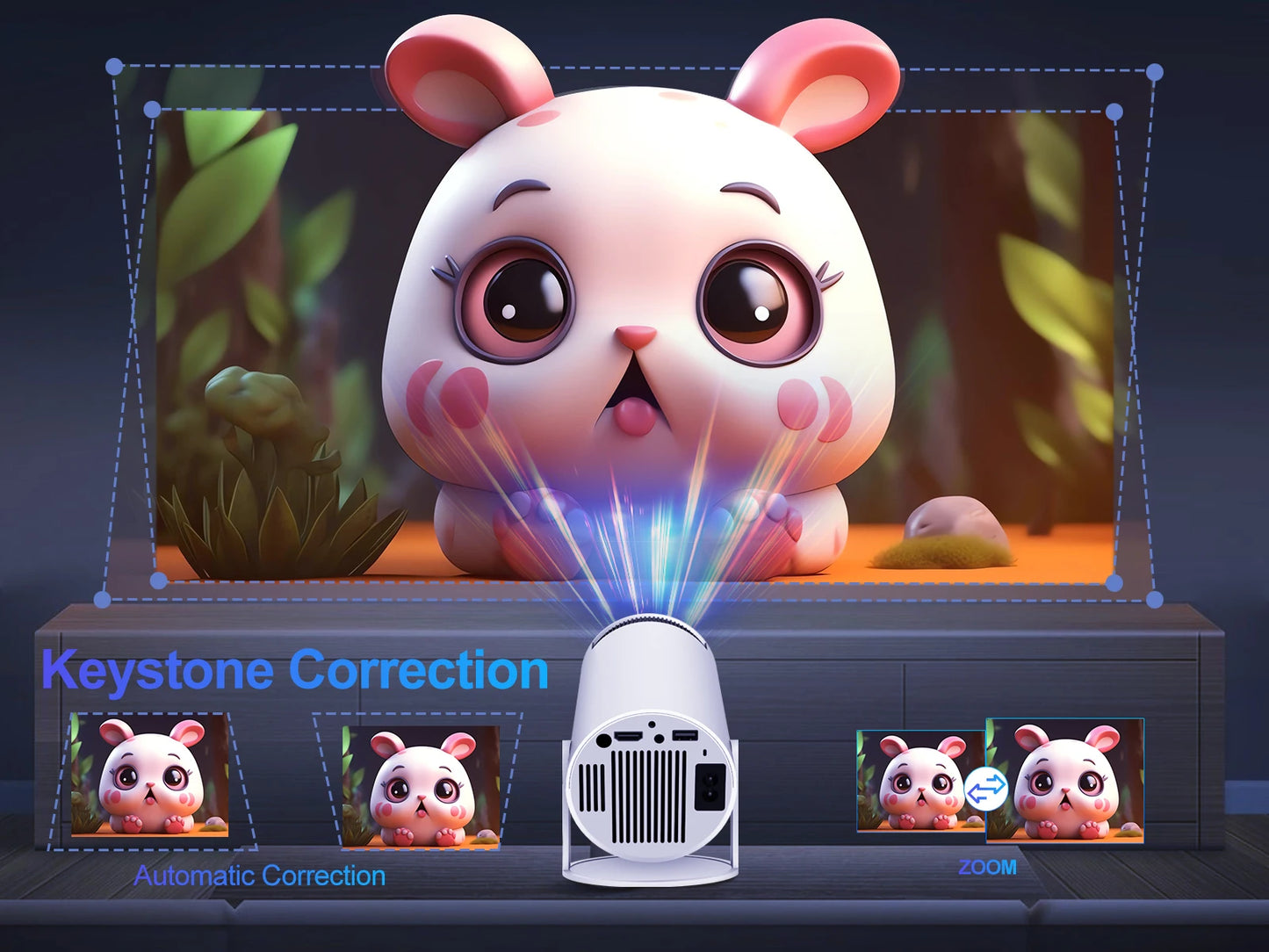 Magcubic HY300 Pro Projector 200ANSI Native 720P Wireless Screen Mirroring System Dual Band WiFi Hi-chip A3100