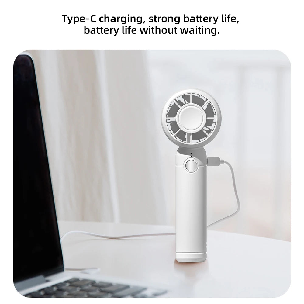 2025 USB Mini Fan Rechargeable  Portable Handheld Cooling Fan for Office Travel outdoor camping
