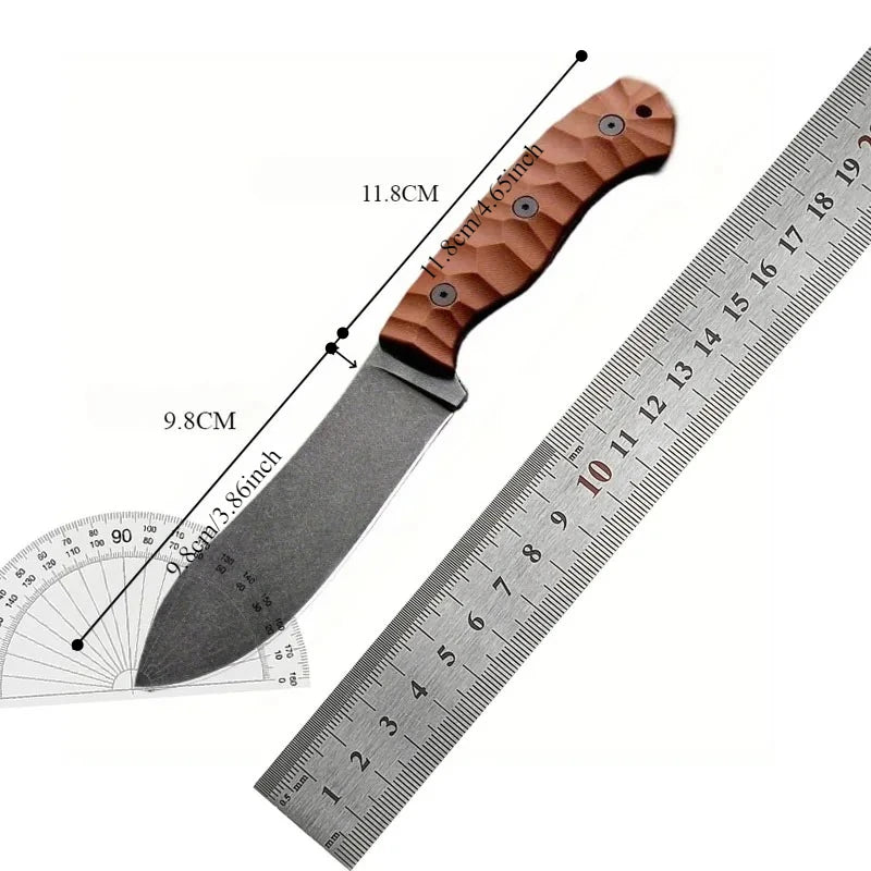 Straight Knife D2 Blade G10 Handle Outdoor Camping Durable Tactical Convenient Hunting Self Defense