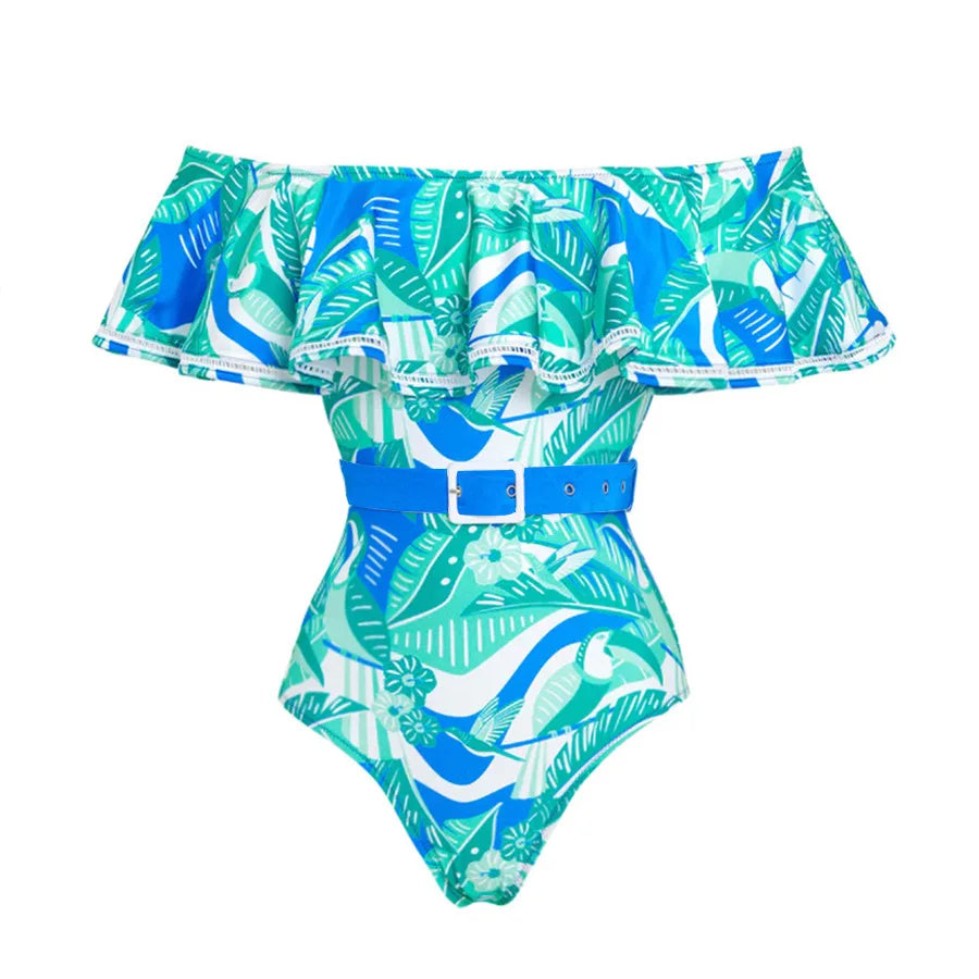 Printed Long Sleeve Swimsuit And Cover Up Sexy Swimwear Women Pink Leaves Swim Suit