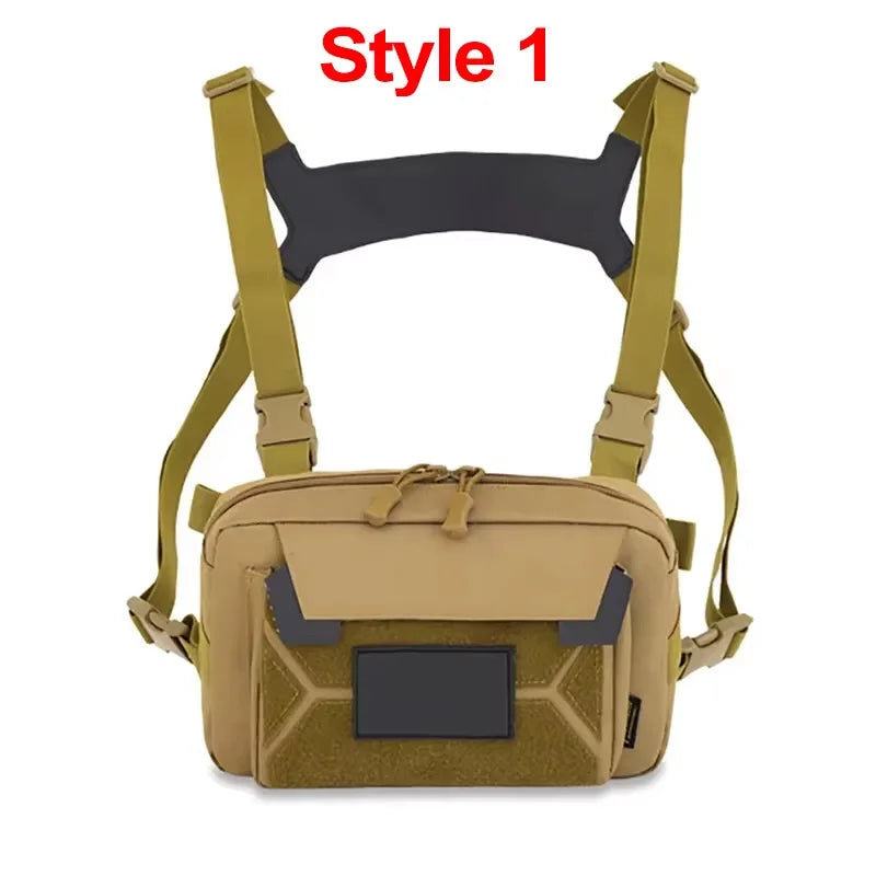 Tactical Chest Vest Bag Backpack Front Rig Pouch  Lure Travel Fanny Pack