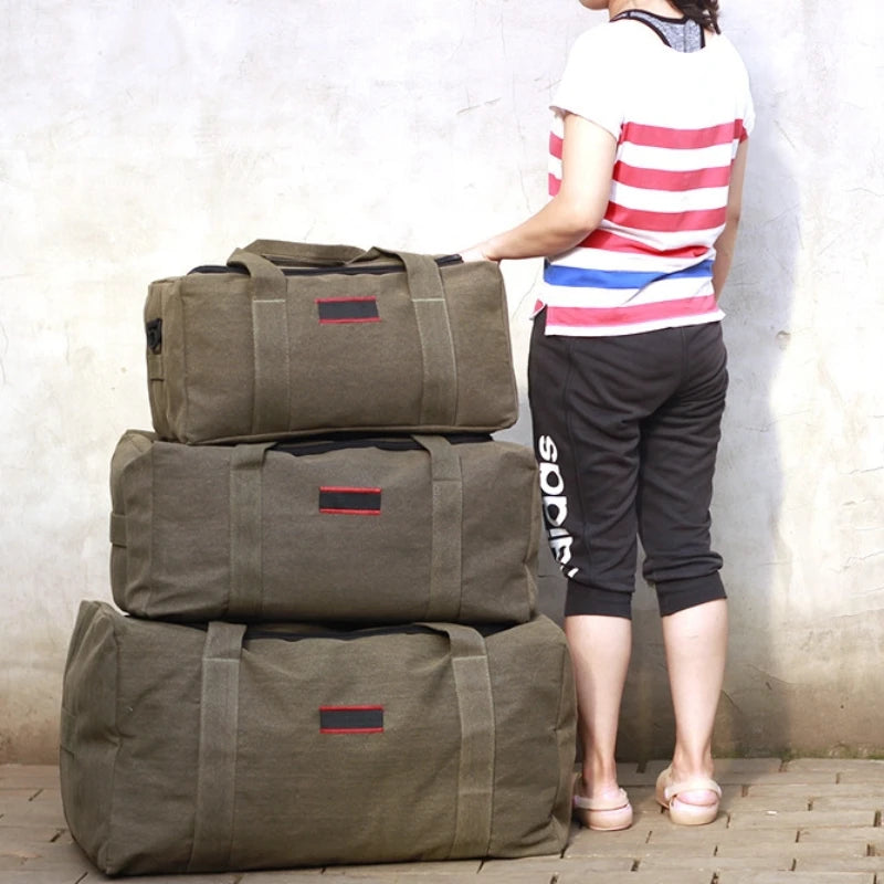 40L 60L 120L Canvas Hiking Climbing Bag Large Capacity Carrying Luggage Bag