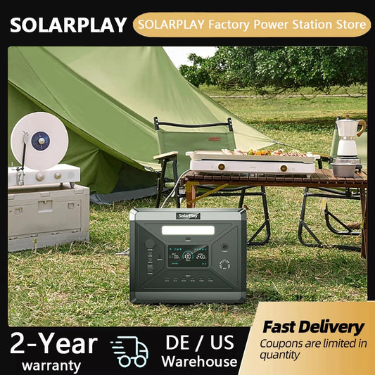 SOLARPLAY Q2501 Portable Power Station 2160WH LiFePO4 Battery with 2400W (4800W Peak)