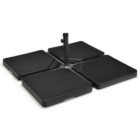 Patio 4pcs 13L Cantilever Offset Umbrella Base Heavy Duty Outdoor Square Black