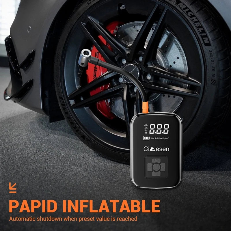 1pc Car Wireless Air Pump 150PSI Portable Electric Tire Inflation For Car Bicycle Motorcycle