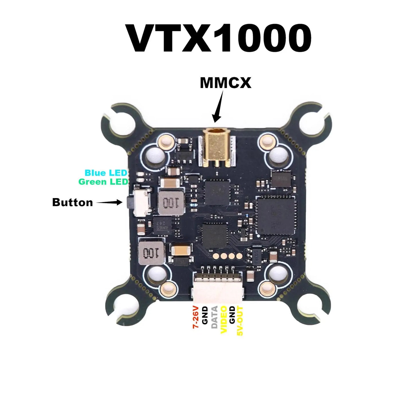 B-CUBE 5.8G VTX 800 1000 1600 2500mW 48CH  Input Voltage Video Transmitter Power 25 1000mW