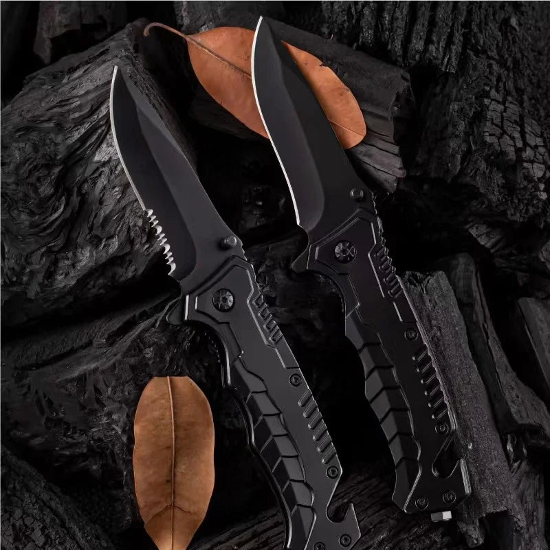 1pcs Portable Folding Knife Plastic Handle Stainless Steel Blade