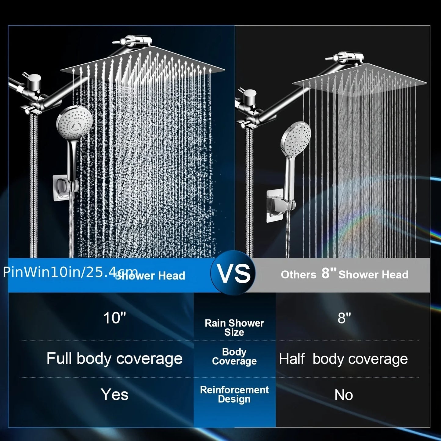 Bathroom chrome plated concealed stainless steel pressurized shower