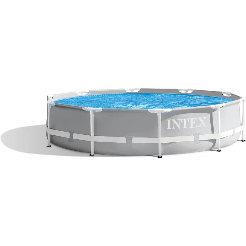 Intex 26701EH Prism Frame Premium Above Ground Swimming Pool Set: 10ft x 30in – Includes 330 GPH Cartridge Filter Pump
