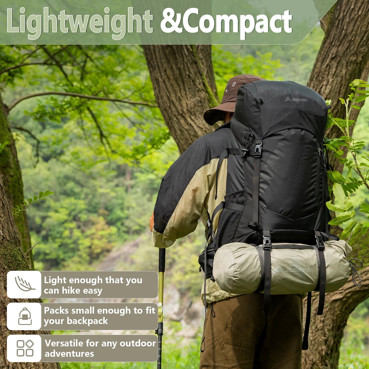 BISINNA Ultralight Outdoor Camping Tent 2 Person Double Layer Waterproof Portable
