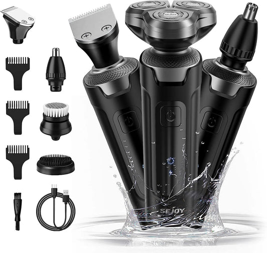 SEJOY 3 In 1 Multifunction Mens Electric Shaver Powerful Beard Nose Hair Trimmer