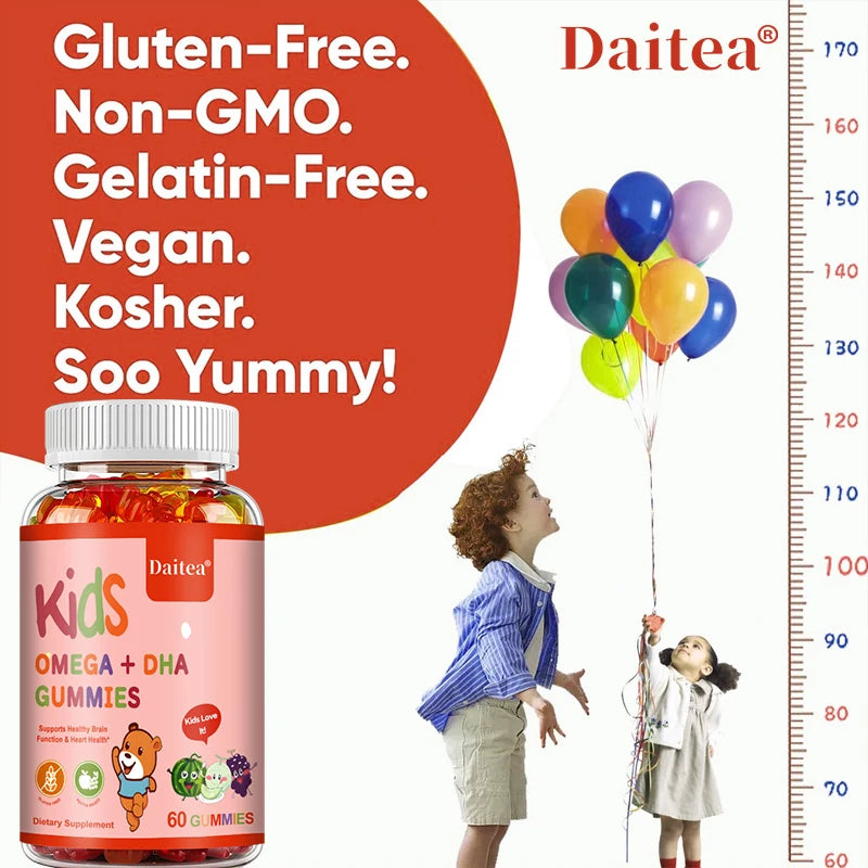 Children's OMEGA+DHA Gummies - Supports The Brain, Joints, Heart, Eyes and Immune System - Contains Omega 3 6 9 + Vitamin C